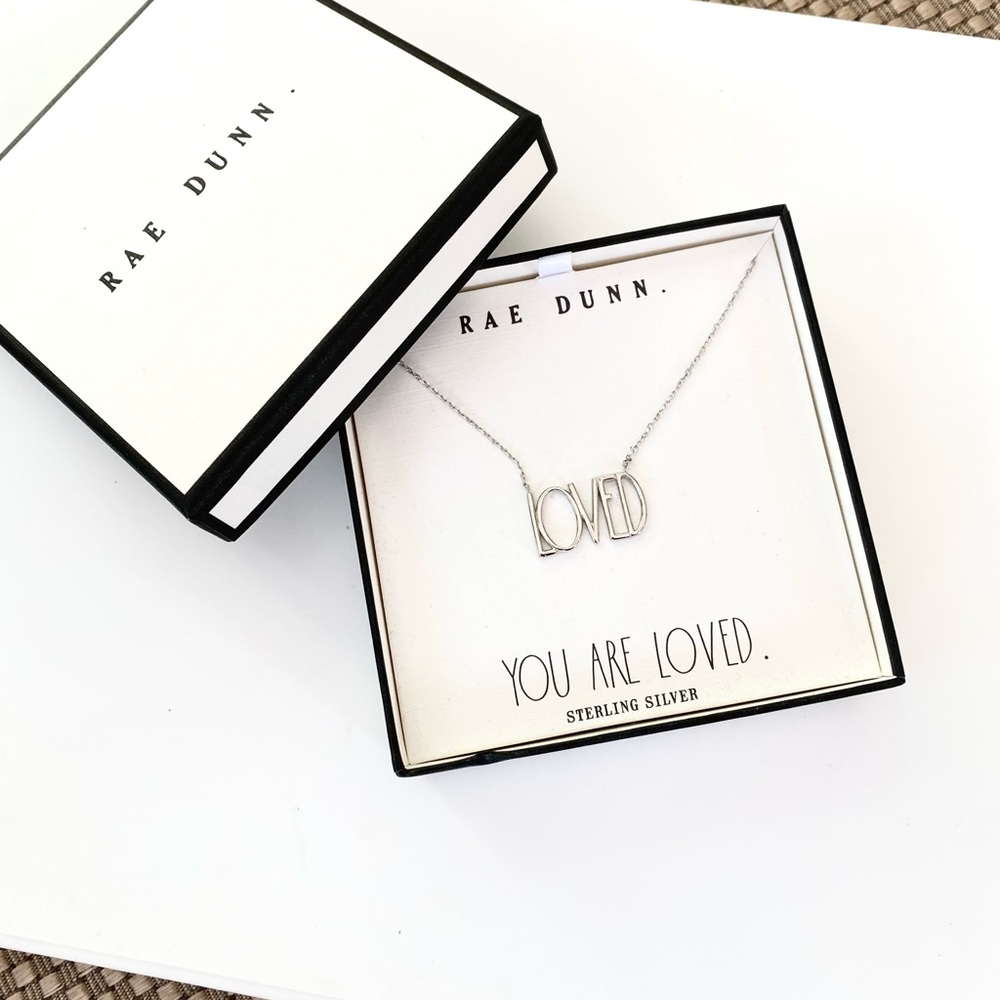 NIB Rae Dunn LOVED sterling Silver necklace